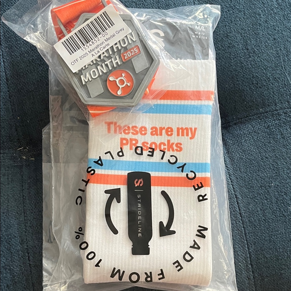 Orangetheory Fitness Marathon Month 2025 Socks and Medal